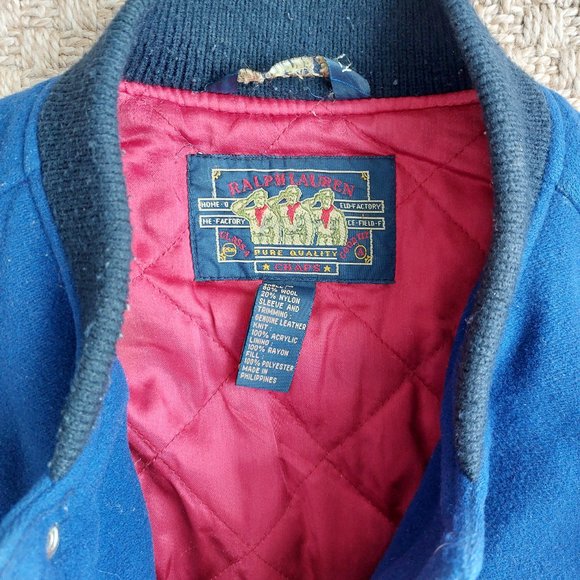 Vintage Ralph Lauren Chaps varsity jacket size Med. Wool with leather sleeves. - Picture 3 of 3